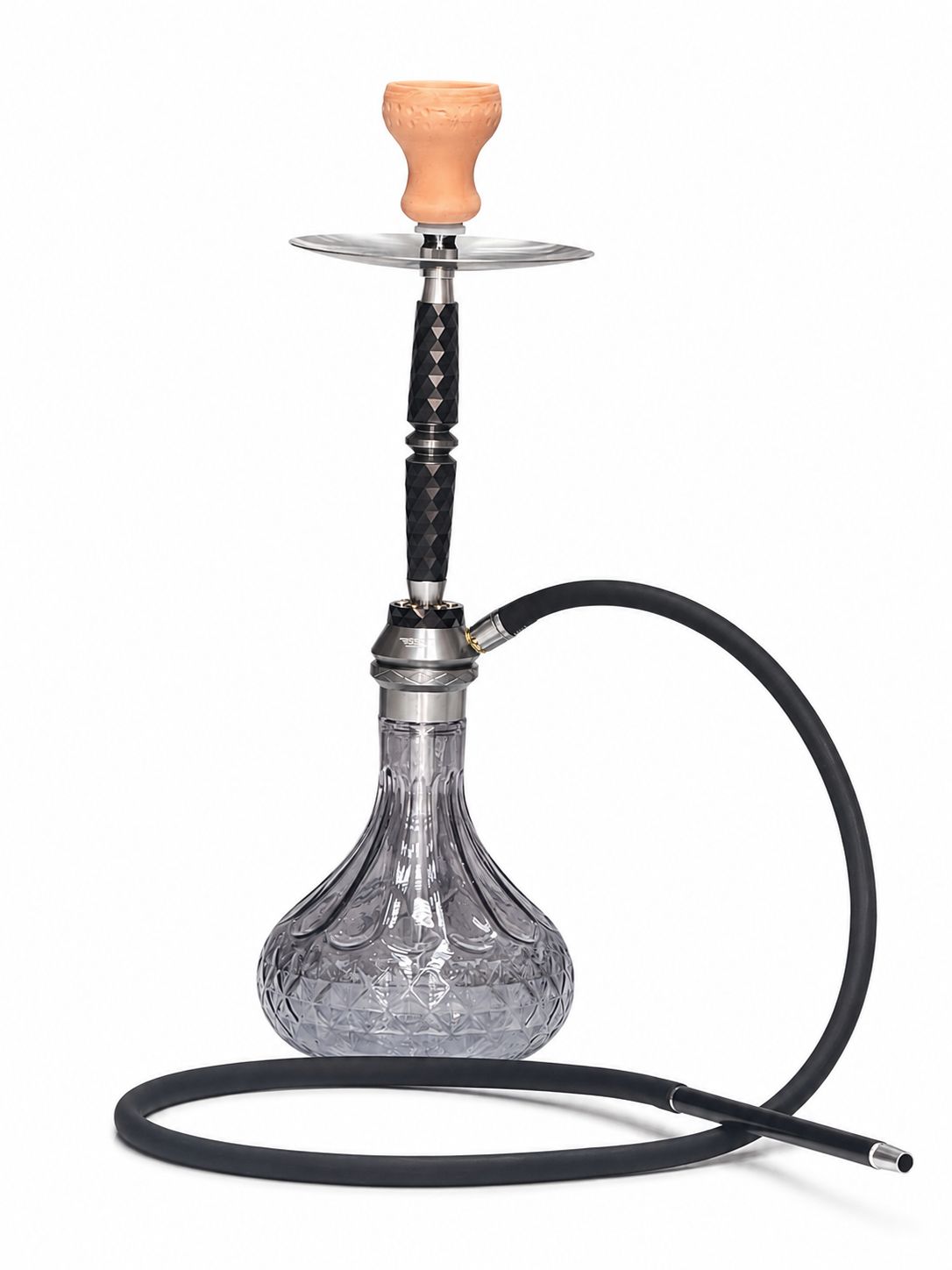 AL KHUMERY - Premium Luxury Hookah Set – Diamond Cut Crystal Bulb Base | Matching Diamond Stem | Available in Smoke Grey, Ruby Red & Gold Yellow | Complete Shisha Kit