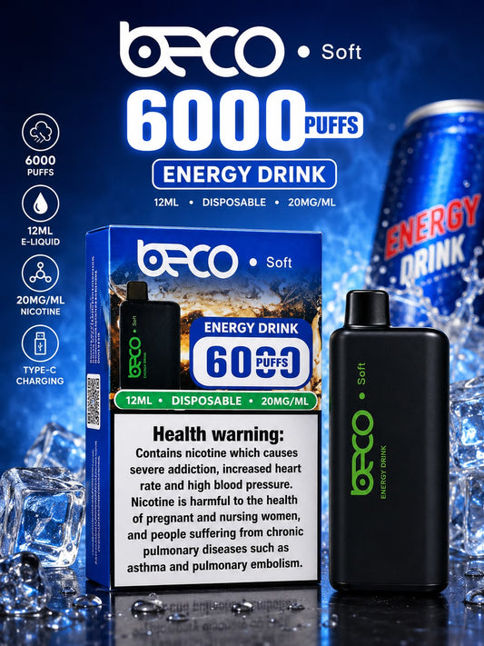 AL KHUMERY BECO SOFT DISPOSABLE VAPE 6000 PUFFS 12ML 20MG/ML – MULTIPLE FLAVORS