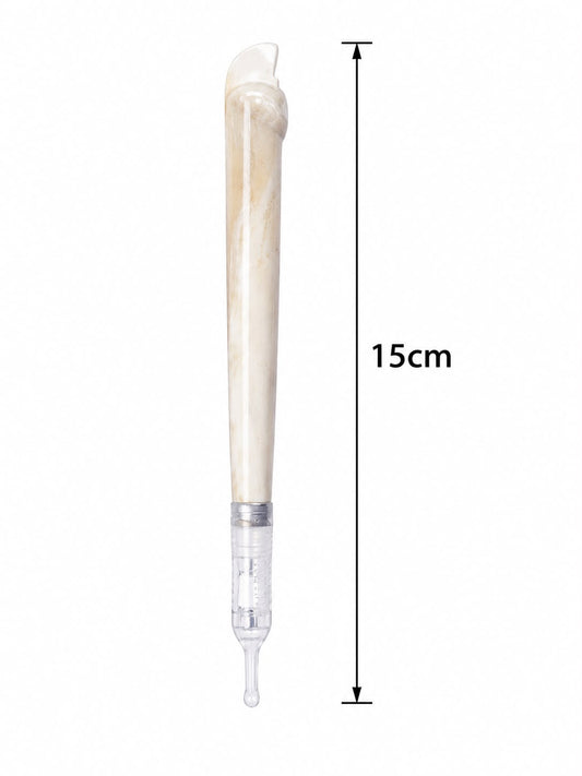 Premium Medwakh Pipe 15cm – Sleek Polished Bone-Style Body with Silver Fittings – Minimalist Authentic Dokha/Midwakh Smoking Pipe
