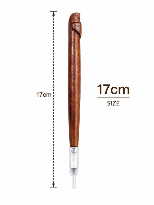 Handmade Wooden Medwakh Pipe – 17cm Traditional Dokha Smoking Pipe with Removable Filter Tip