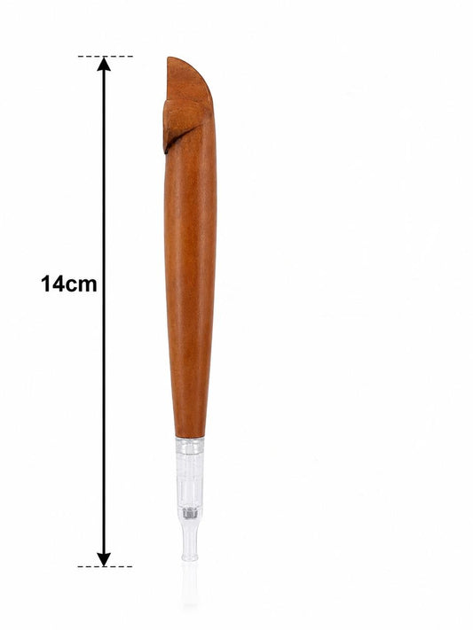 Handmade Wooden Medwakh Pipe – 14cm Light Wood Dokha Smoking Pipe with Removable Filter Tip