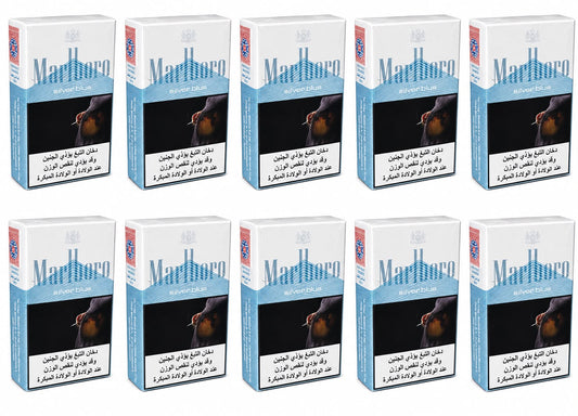 Marlboro Silver Blue Selected Premium Tobacco Cigarettes 20 Sticks – Smooth Light Flavor