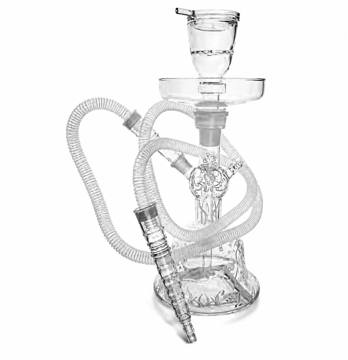 Premium Crystal Clear Glass Hookah Phunnel Bowl with Multi-Hole Heat Diffuser – Ultimate Shisha Experience