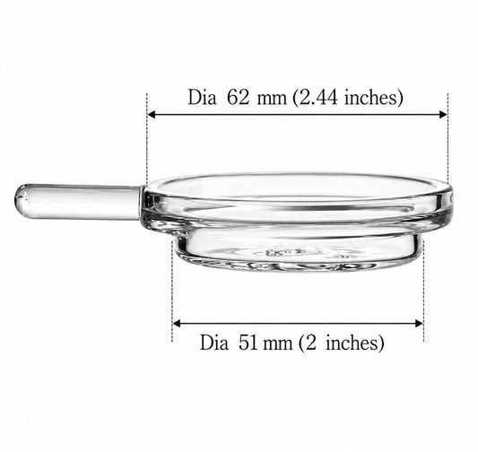Premium Crystal Clear Glass Hookah Charcoal Tray with 5-Hole Ventilation & Side Handle – Ultimate Heat Control for Shisha
