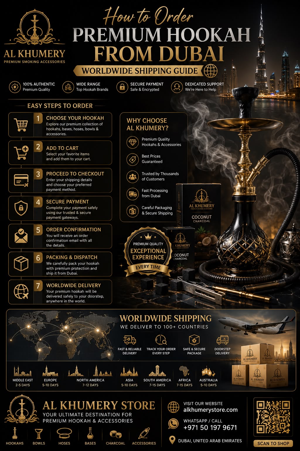 How to Order Premium Hookah Products  from Dubai — Worldwide Shipping Guide