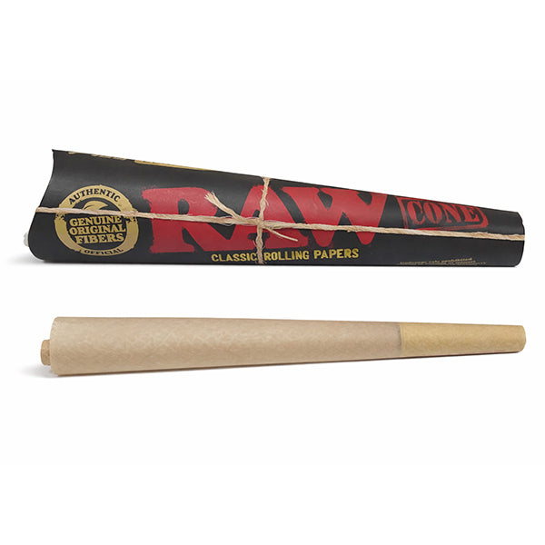 RAW Classic King Size Pre-Rolled Cones – 3 Pack Natural Unbleached Rolling Paper Cones