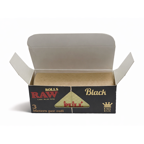 ورق لف RAW Classic Black King Size – لفة بطول 3 أمتار ورق لف رفيع للغاية طبيعي غير مبيض