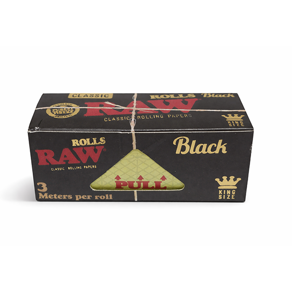 ورق لف RAW Classic Black King Size – لفة بطول 3 أمتار ورق لف رفيع للغاية طبيعي غير مبيض