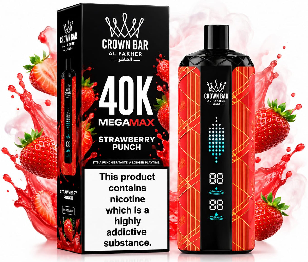 Al Fakher Crown Bar 40,000 Puffs Disposable Vape  | Rechargeable Long-Lasting Vape | AL KHUMERY