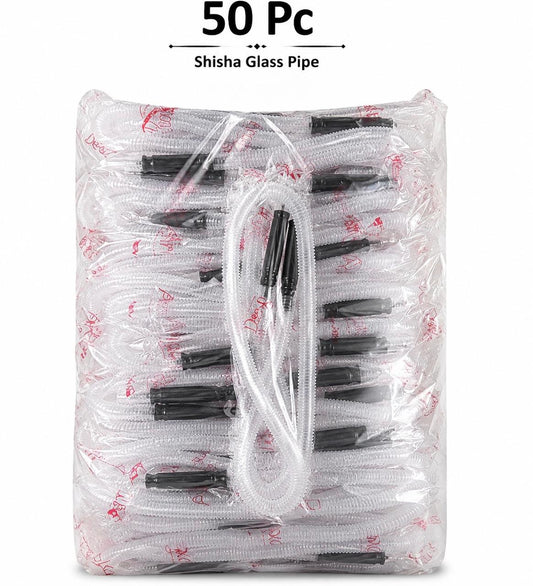 50- Pc Bundle Premium Disposable Shisha Glass Pipes – Bulk Fresh & Hygienic