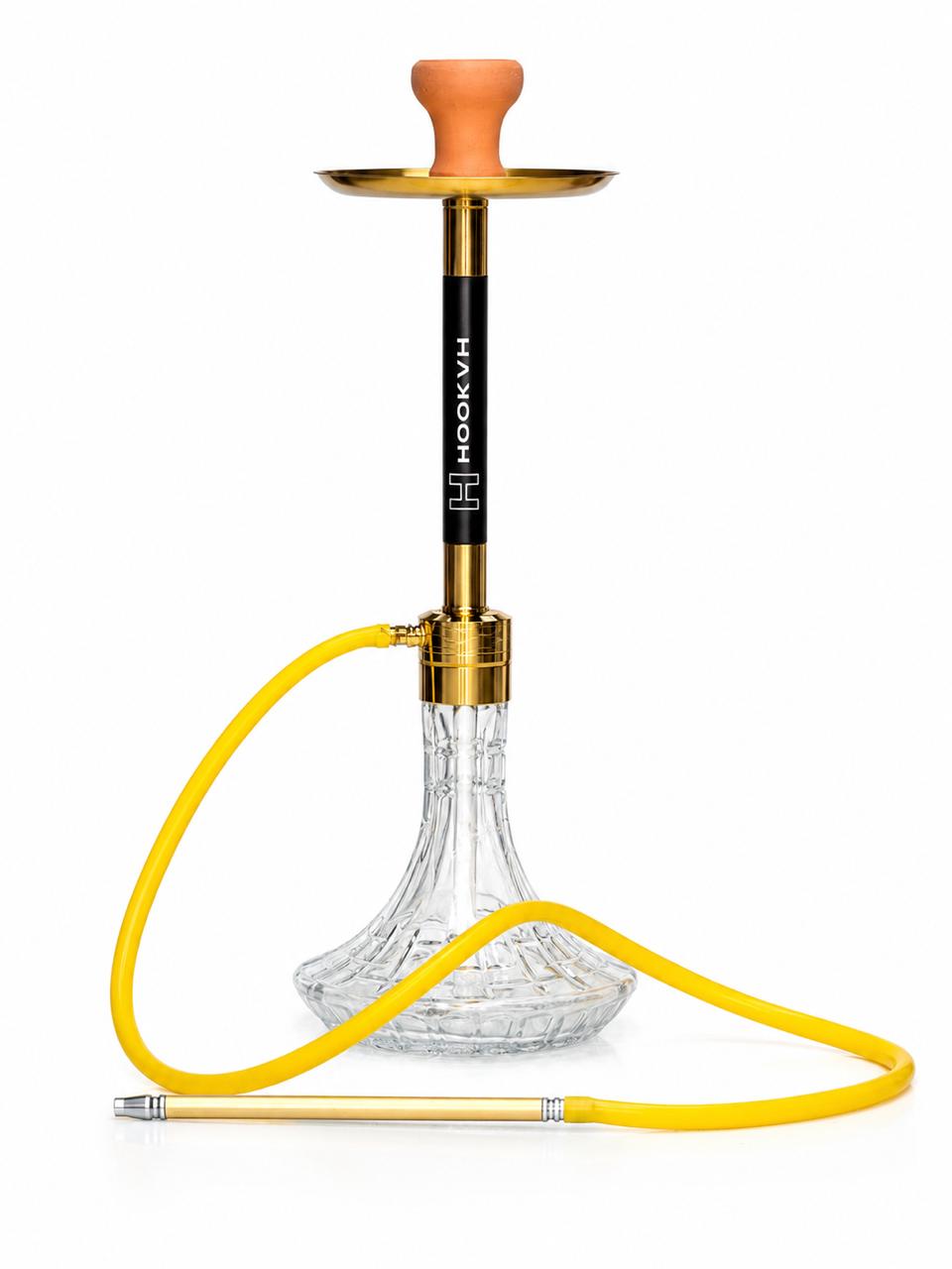 AL KHUMERY - Premium Gold Luxury Hookah Set – Crystal Clear Base | Smooth Silicone Hose | Complete Ready-to-Smoke Shisha Kit