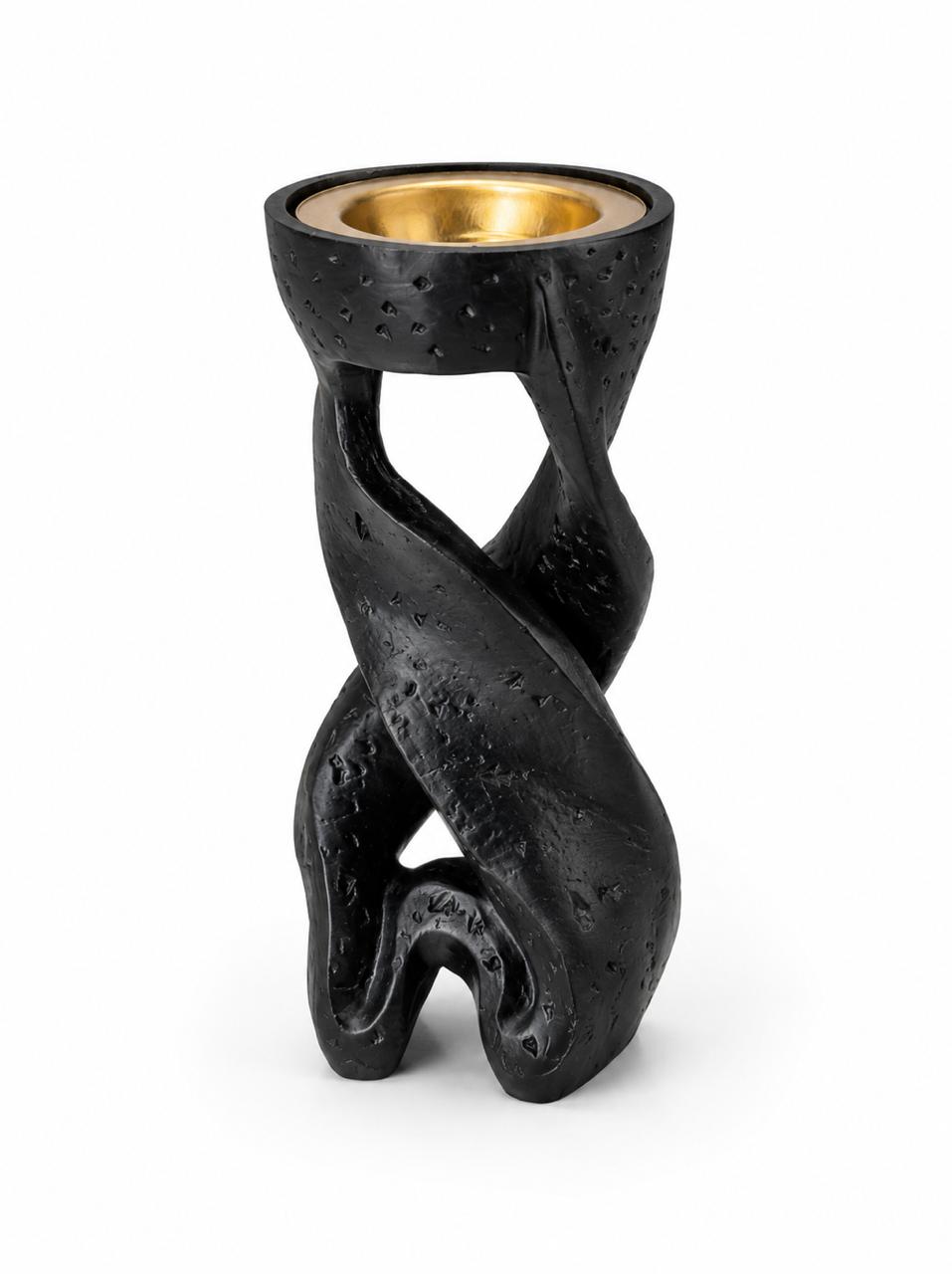 Al Khumery Premium Sculptural Twisted Bakhoor Burner | White & Black Stone Texture | Gold Interior Cup | Luxury Artistic Arabic Incense Holder | Stunning Majlis & Home Décor | Perfect Eid & Wedding Gift