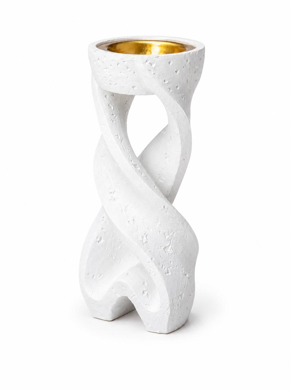 Al Khumery Premium Sculptural Twisted Bakhoor Burner | White & Black Stone Texture | Gold Interior Cup | Luxury Artistic Arabic Incense Holder | Stunning Majlis & Home Décor | Perfect Eid & Wedding Gift