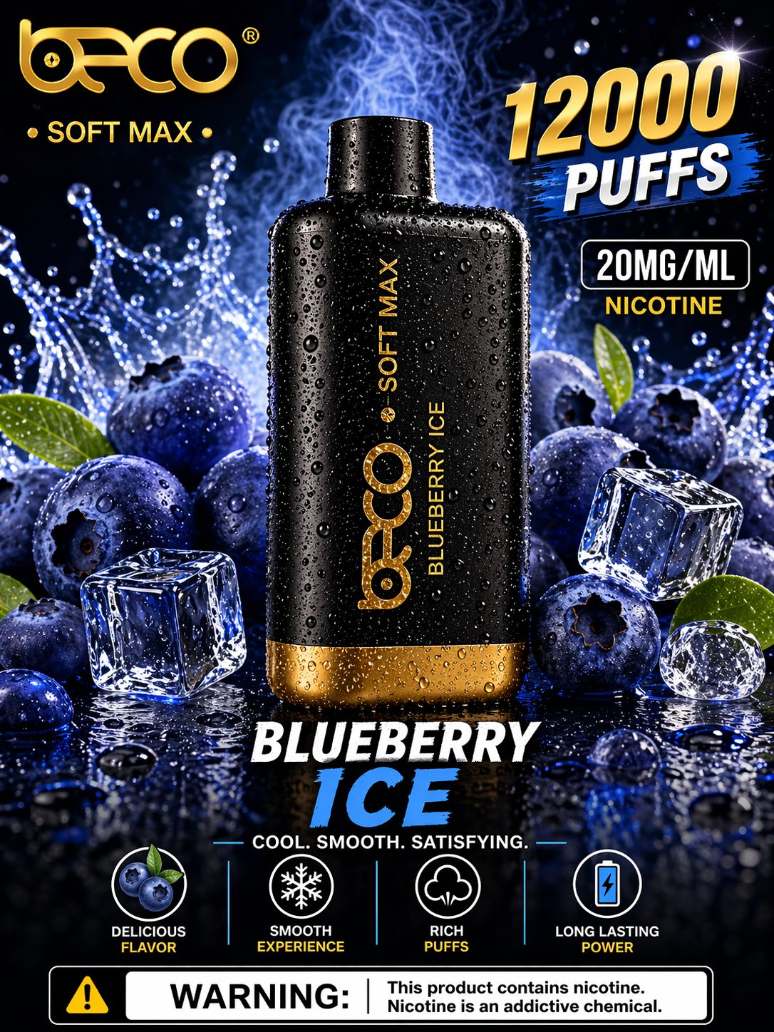 AL KHUMERY | BECO Soft Max Disposable Vape 12000 Puffs Mixed Berries | 20mg Nicotine | Rechargeable | Premium Flavor Vape UAE