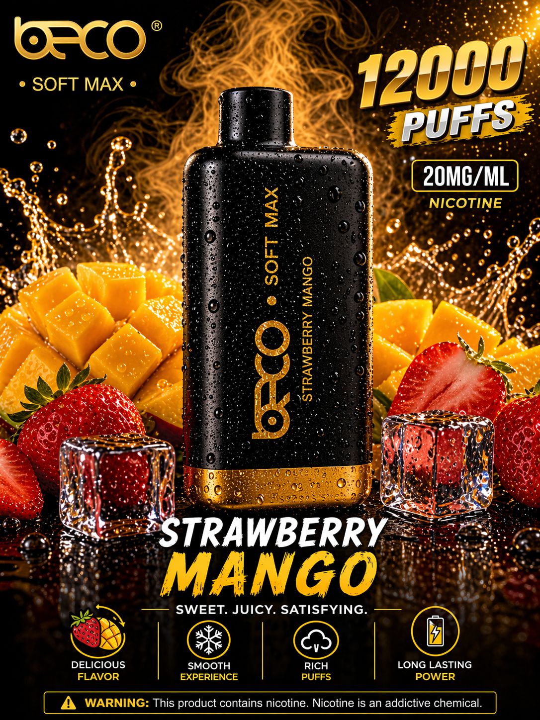 AL KHUMERY | BECO Soft Max Disposable Vape 12000 Puffs Mixed Berries | 20mg Nicotine | Rechargeable | Premium Flavor Vape UAE