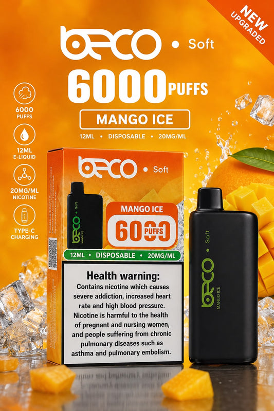 AL KHUMERY BECO SOFT DISPOSABLE VAPE 6000 PUFFS 12ML 20MG/ML – MULTIPLE FLAVORS