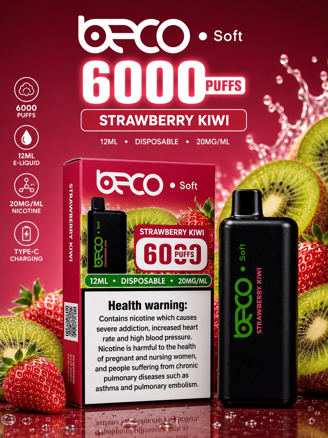 AL KHUMERY BECO SOFT DISPOSABLE VAPE 6000 PUFFS 12ML 20MG/ML – MULTIPLE FLAVORS