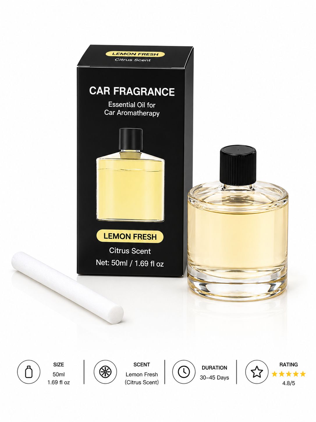 الخميري - زيت عطري فاخر للسيارات – معطر جو بريميوم يدوم طويلًا | 50 مل | 30-45 يومًا | 5 روائح مميزة | إصدار أسود أنيق