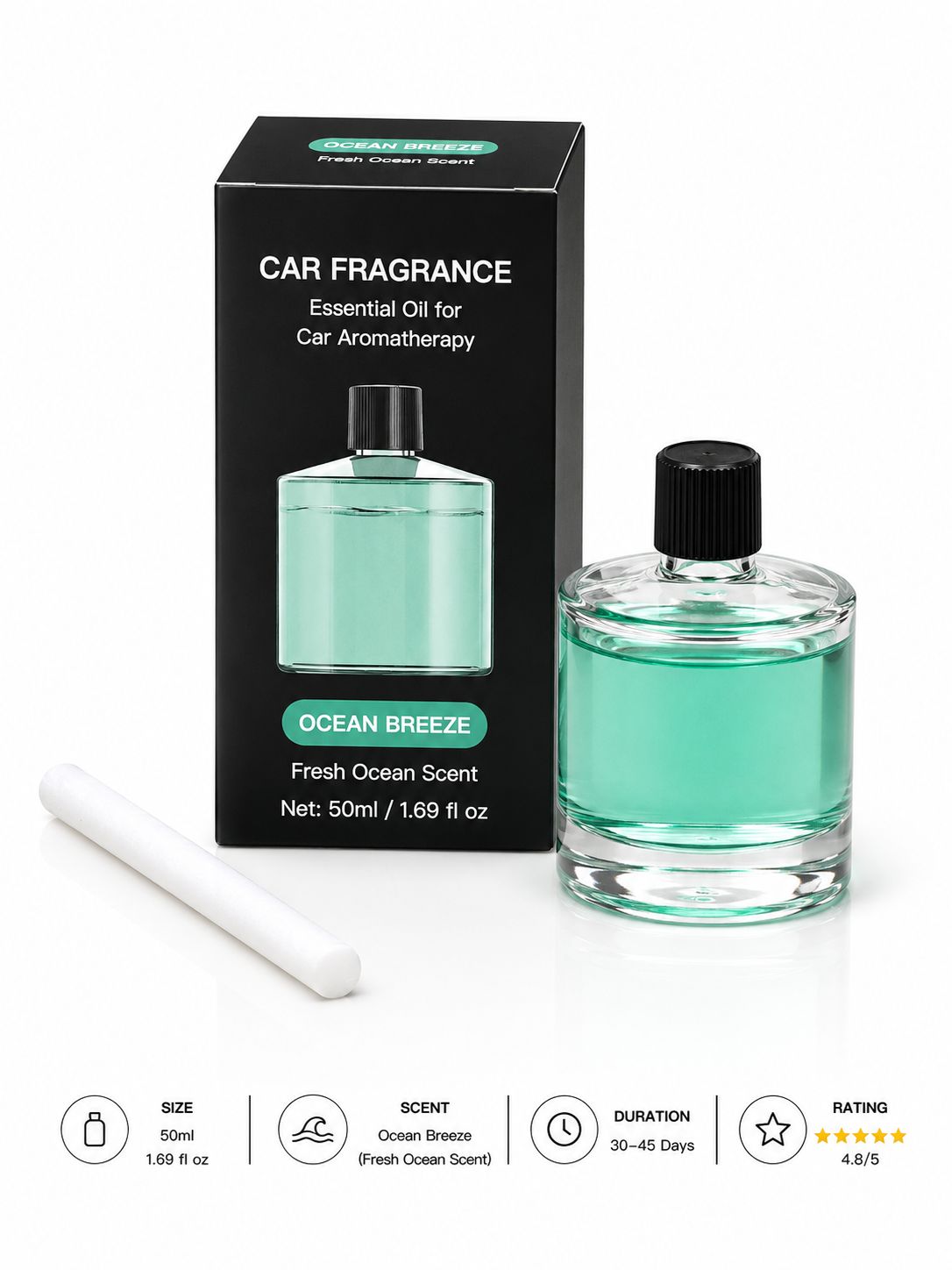 الخميري - زيت عطري فاخر للسيارات – معطر جو بريميوم يدوم طويلًا | 50 مل | 30-45 يومًا | 5 روائح مميزة | إصدار أسود أنيق