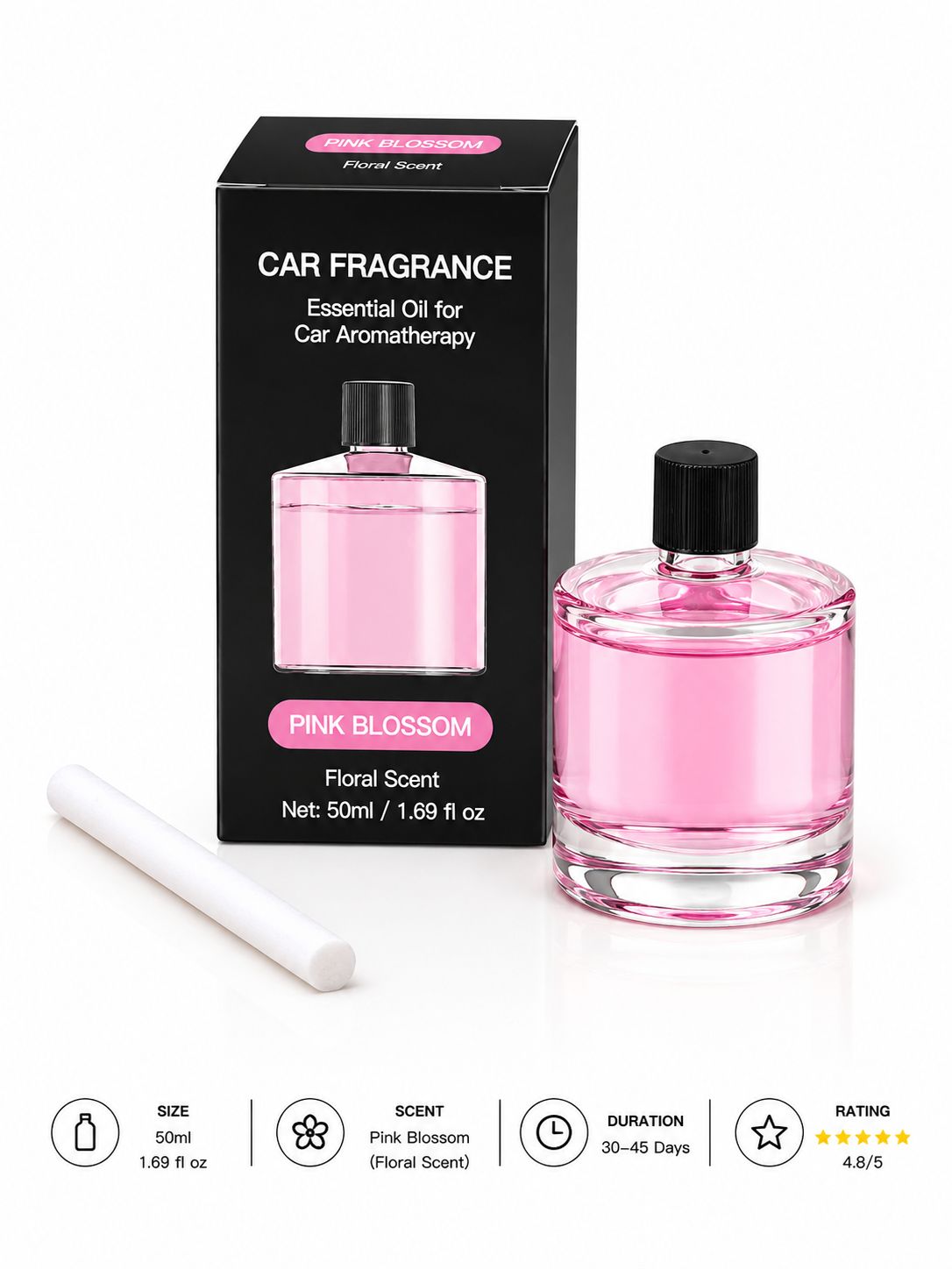 الخميري - زيت عطري فاخر للسيارات – معطر جو بريميوم يدوم طويلًا | 50 مل | 30-45 يومًا | 5 روائح مميزة | إصدار أسود أنيق