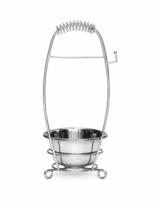 AL KHUMERY SILVER CHROME STAINLESS STEEL CHARCOAL HOLDER BASKET