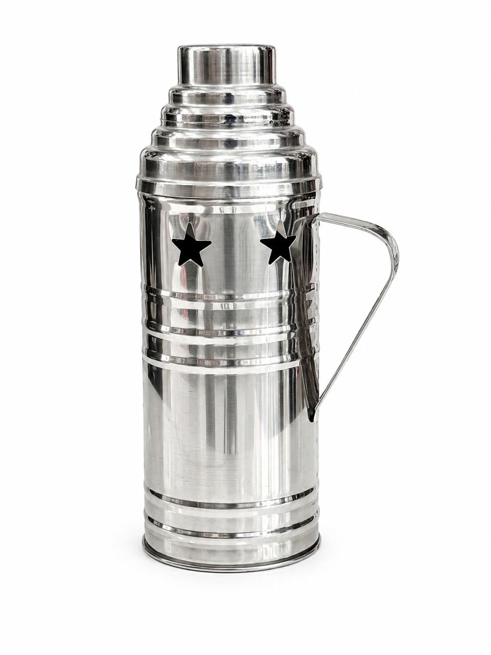 AL KHUMERY SILVER STAR CUT TALL HOOKAH CHARCOAL HOLDER WITH LID