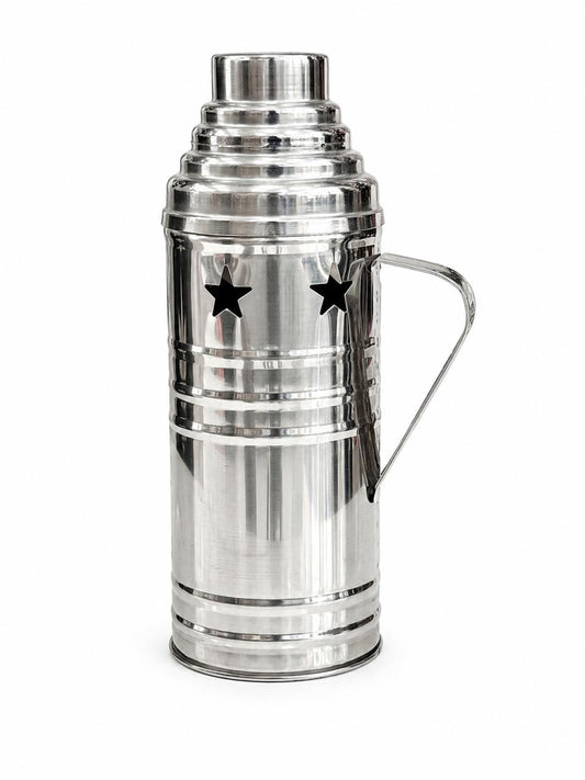 AL KHUMERY SILVER STAR CUT TALL HOOKAH CHARCOAL HOLDER WITH LID