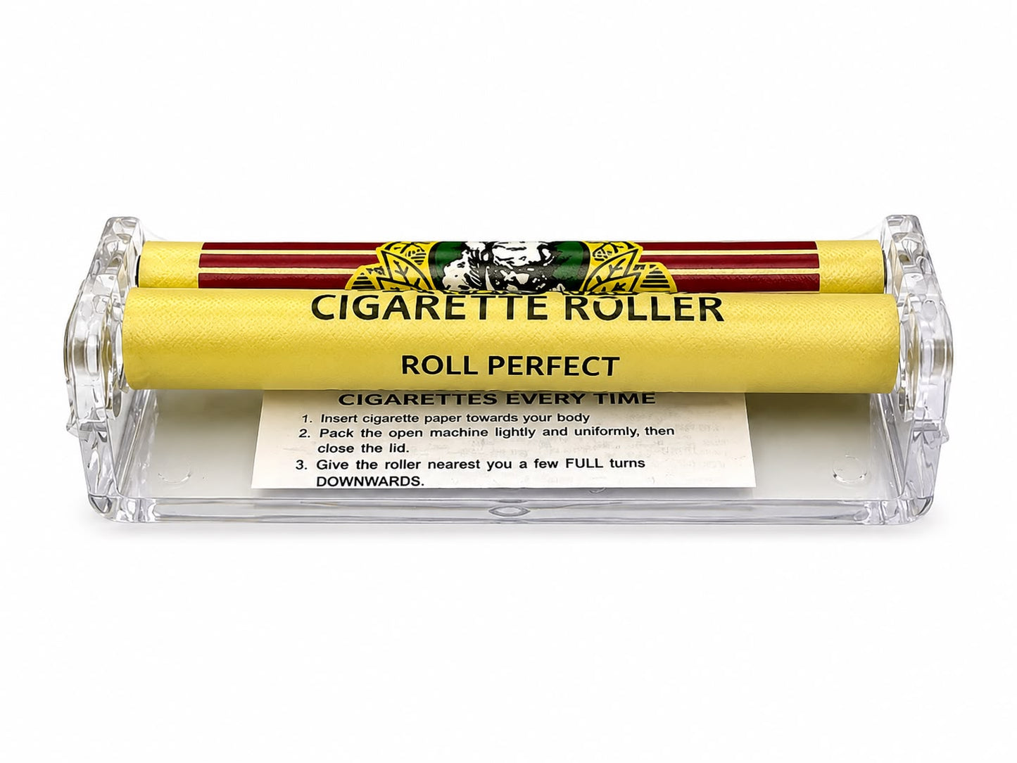Cigarette Roller Machine – Roll Perfect Cigarettes Every Time | Clear Acrylic Body | Easy Step-by-Step | Beginner Friendly