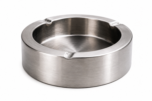 Al Khumery Brushed Stainless Steel Ashtray – Heavy-Duty Round Luxury Edition for Home & Outdoor In UAE