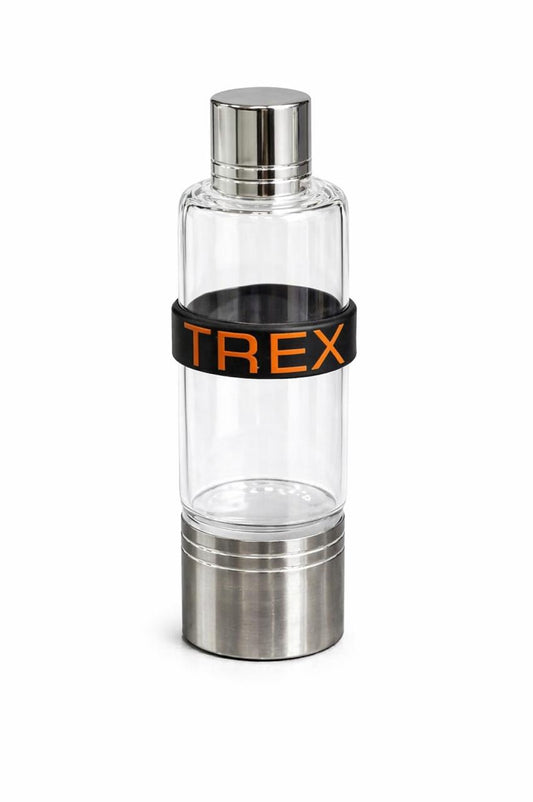 TREX प्रीमियम-25 मि.ली., ग्लास दोखा बोतल – मेटल कैप के साथ पारदर्शी एयरटाइट स्टोरेज | अल खुमेरी | लग्जरी स्मोकिंग एक्सेसरी