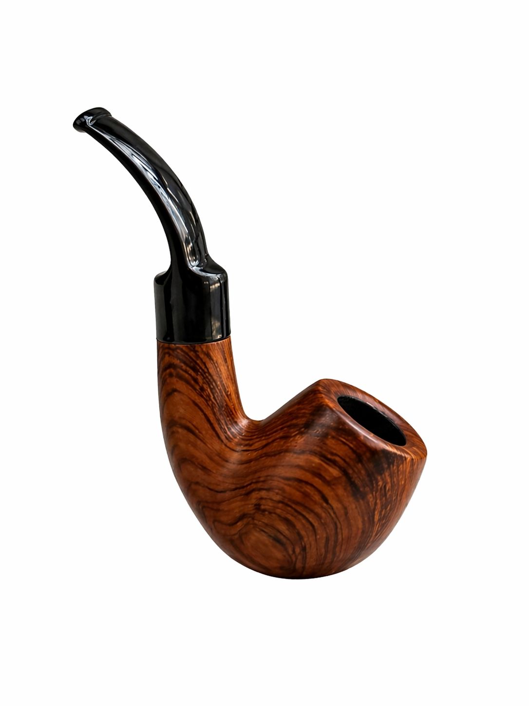 AL KHUMERY Premium Briar Wood English Tobacco Pipe | Polished Acrylic Stem | Classic Bent Shape | UAE
