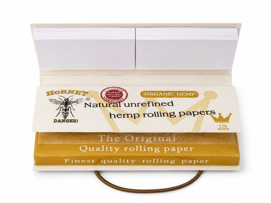 Hornet Organic Hemp Rolling Papers + Filter Tips – 1¼ Size | Natural Unrefined | Purest Natural Fibers | All-in-One Kit