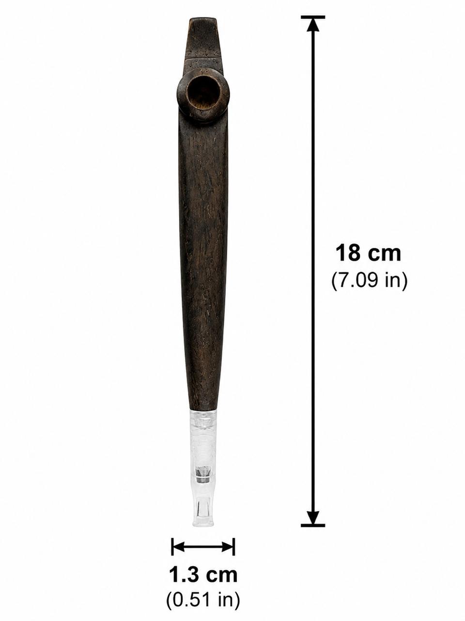 Handcrafted Extra-Long Solid Wood Medwakh Pipe, One-Piece Design with Clear Tip – Traditional Arabian Dokha Pipe, 18cm (7.09in)