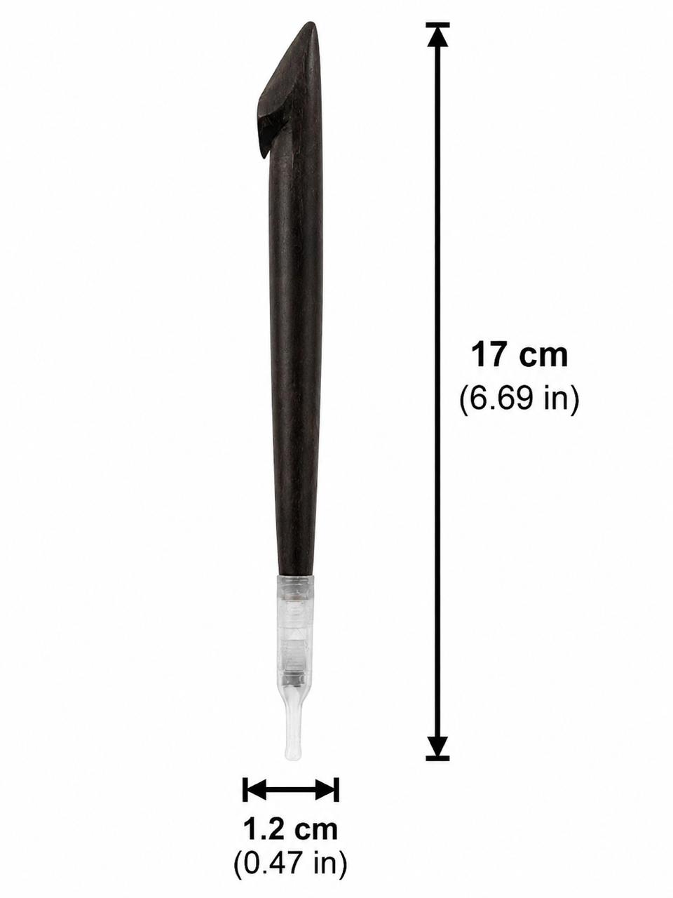 Handcrafted All-Natural Wood Medwakh Pipe, Sharp Pointed Tip Design with Clear Mouthpiece – Traditional Arabian Dokha Pipe, 17cm (6.69in)