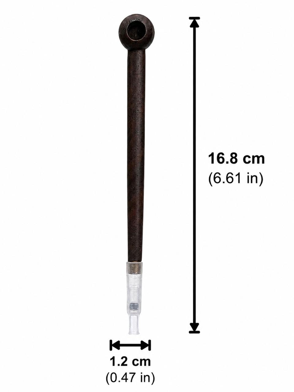 Handcrafted All-Natural Wood Medwakh Pipe, Classic Round Bowl T-Shape Design – Traditional Arabian Dokha Pipe, 16.8cm (6.61in)