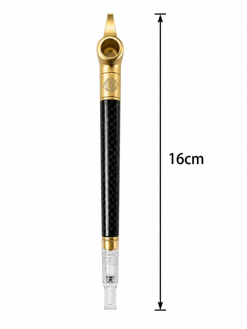 Premium Carbon Fiber Medwakh Pipe 16cm – Matte Gold Finish – Luxury Modern Dokha/Midwakh Smoking Pipe