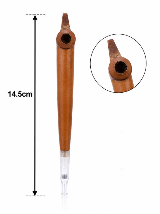 Handmade Wooden Medwakh Pipe – 14.5cm Light Wood Dokha Smoking Pipe with Removable Filter Tip