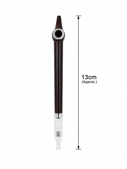 Traditional Medwakh Pipe – Textured Black Dokha Smoking Pipe with Detachable Filter (13cm)