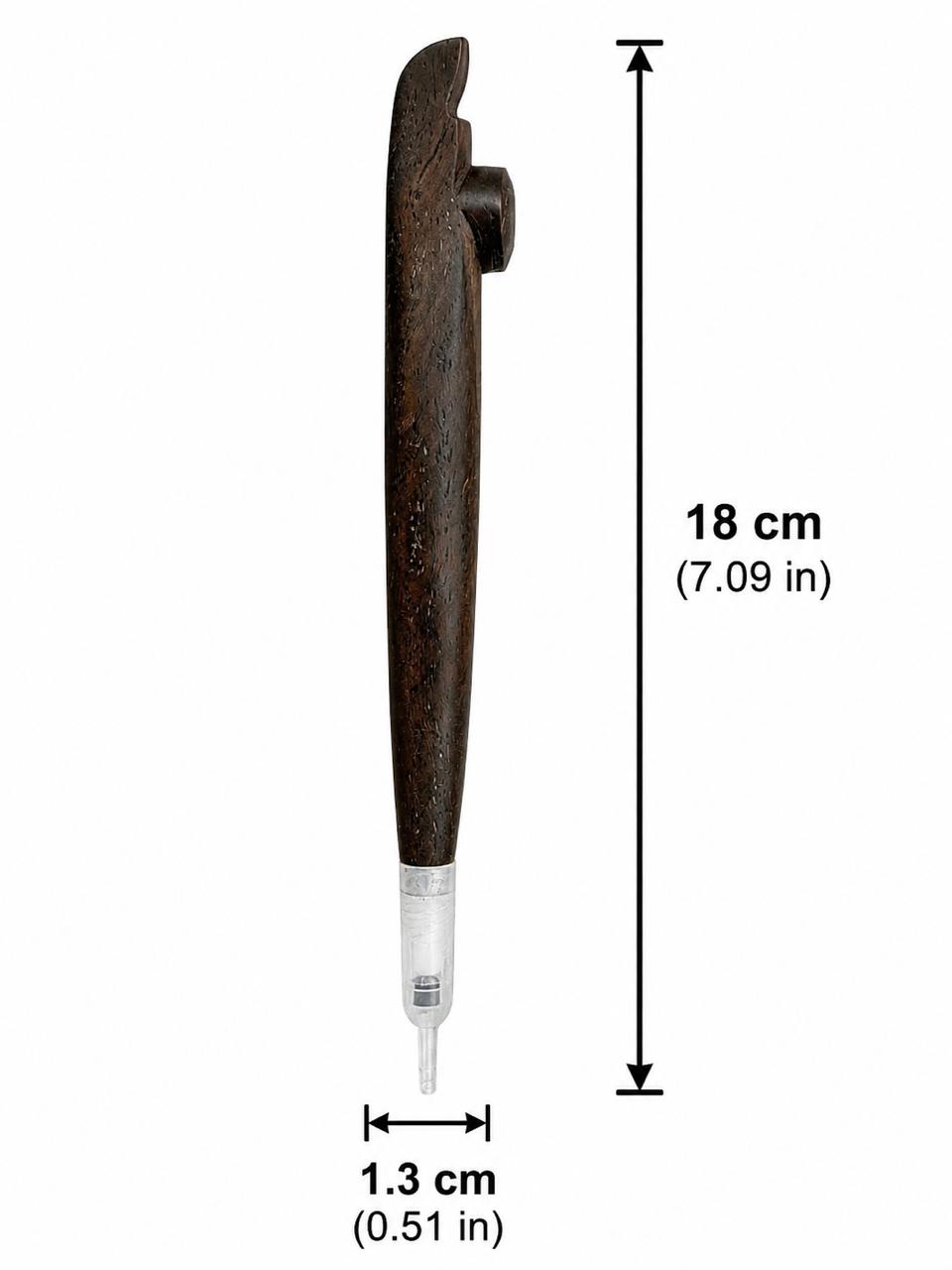 Handcrafted Extra-Long Solid Wood Medwakh Pipe, One-Piece Design with Clear Tip – Traditional Arabian Dokha Pipe, 18cm (7.09in)