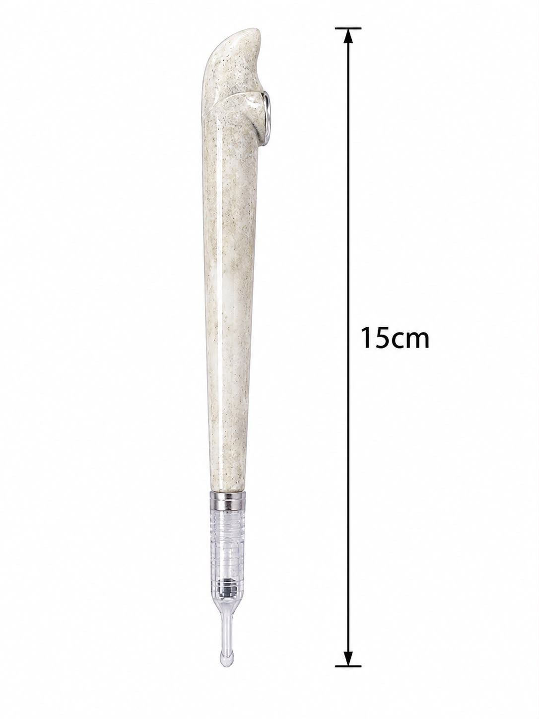 Premium Medwakh Pipe 15cm – Speckled Bone-Style Body with Silver Fittings – Authentic Handcrafted Dokha/Midwakh Smoking Pipe