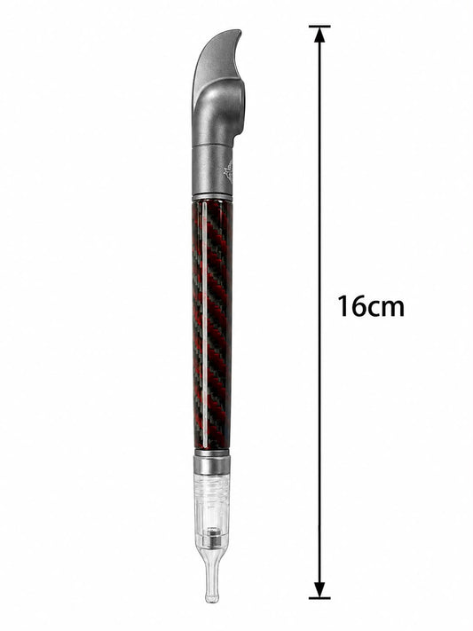 Premium Carbon Fiber Medwakh Pipe 16cm – Red & Black Weave with Gunmetal Finish – Modern Sport-Style Dokha/Midwakh Smoking Pipe