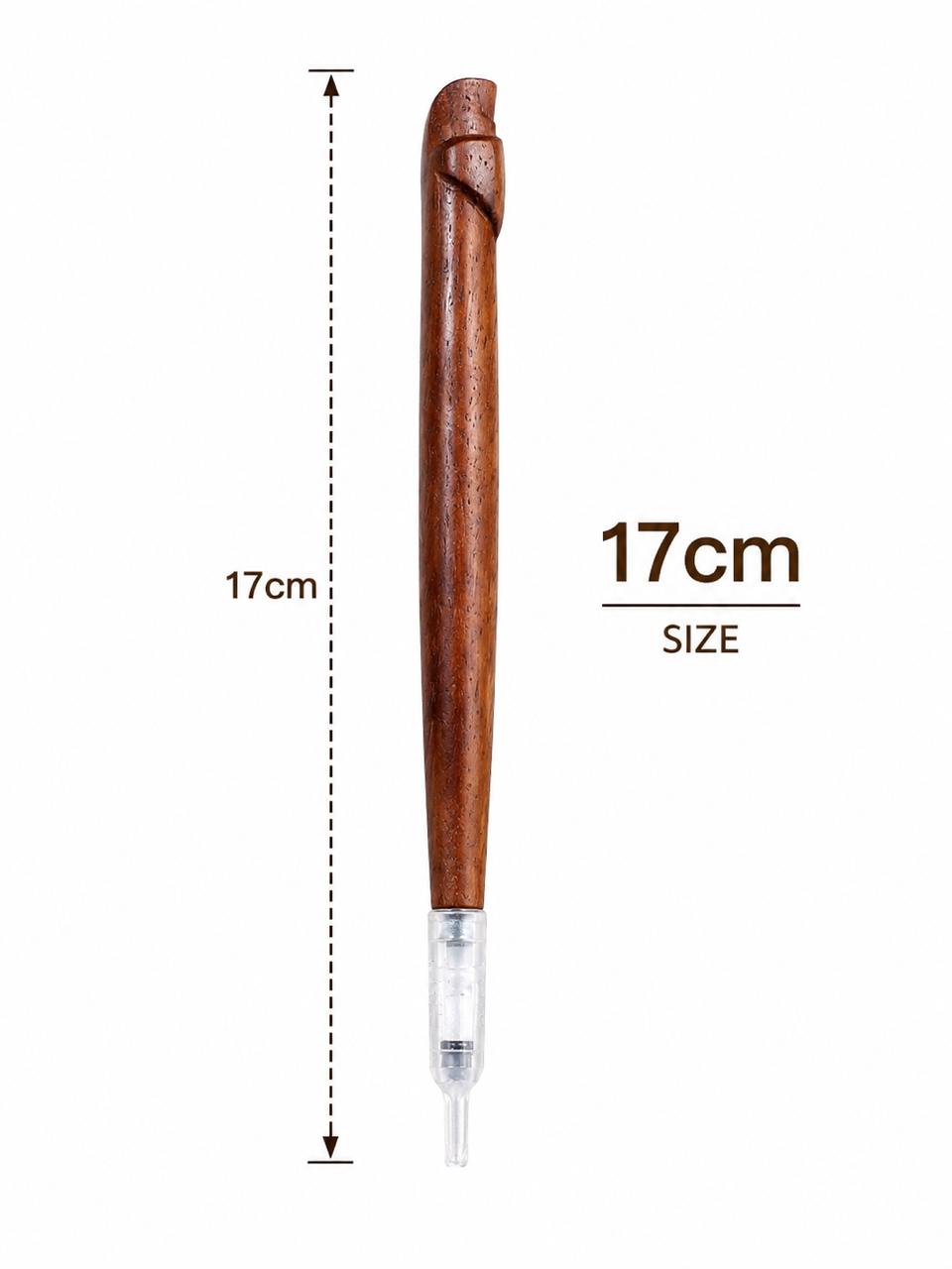 Handmade Wooden Medwakh Pipe – 17cm Traditional Dokha Smoking Pipe with Removable Filter Tip