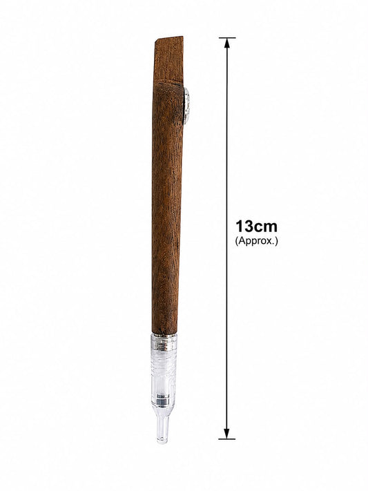 Traditional Medwakh Pipe – Natural Wood Grain Dokha Pipe with Detachable Filter (13cm)