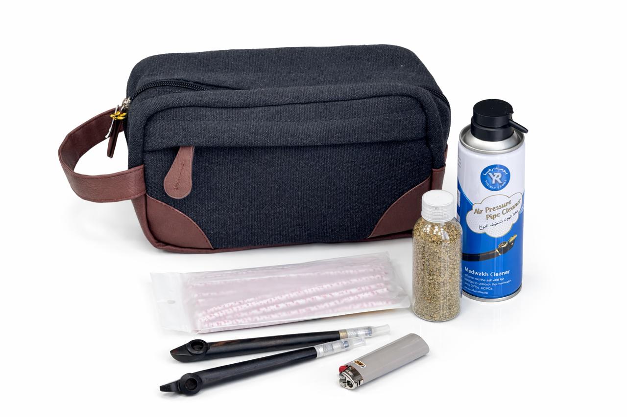 Al Khumery Premium Medwakh Travel Pouch – Luxury Canvas &  Dokha Storage Bag | Large Capacity Smoking Accessories