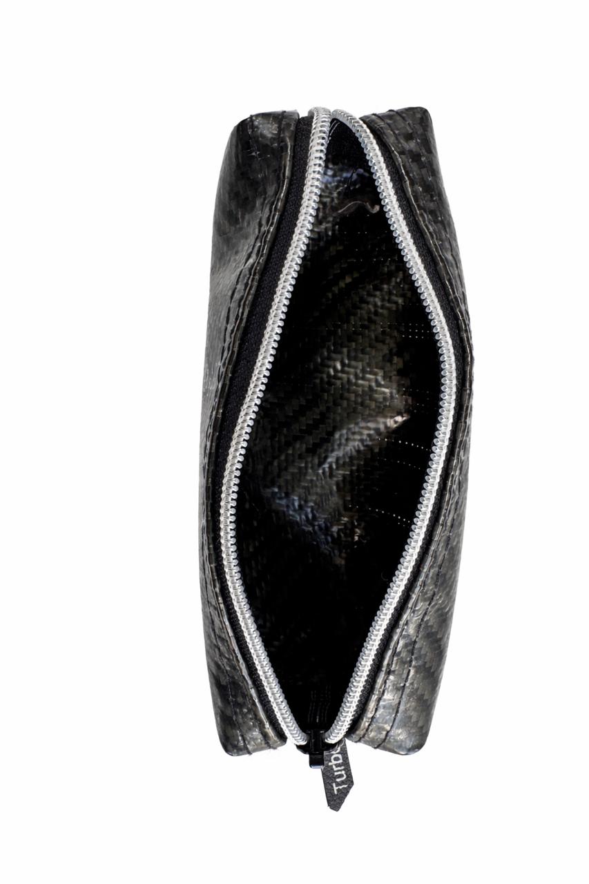 AL KHUMERY Medwakh Pouch – Carbon Fiber Texture Slim Zip Case | Premium Dokha Pipe Storage Bag | 17.5cm | UAE