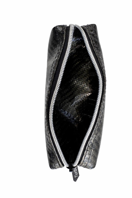 AL KHUMERY Medwakh Pouch – Carbon Fiber Texture Slim Zip Case | Premium Dokha Pipe Storage Bag | 17.5cm | UAE