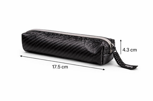 AL KHUMERY Medwakh Pouch – Carbon Fiber Texture Slim Zip Case | Premium Dokha Pipe Storage Bag | 17.5cm | UAE