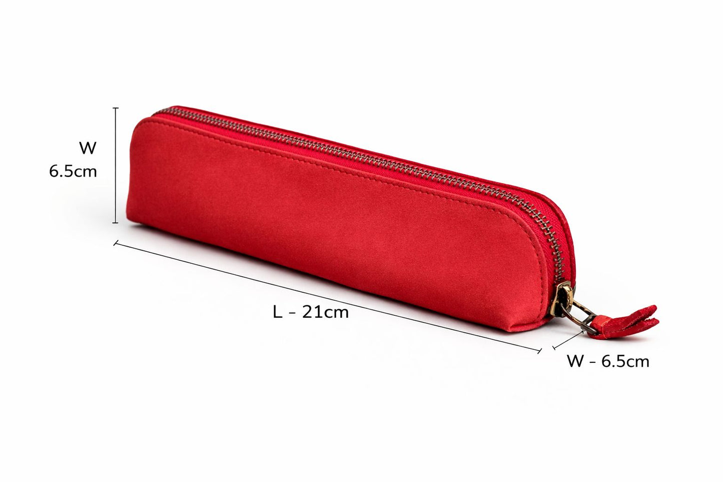 AL KHUMERY Genuine Leather Medwakh Pouch | Zipper Closure & Red color