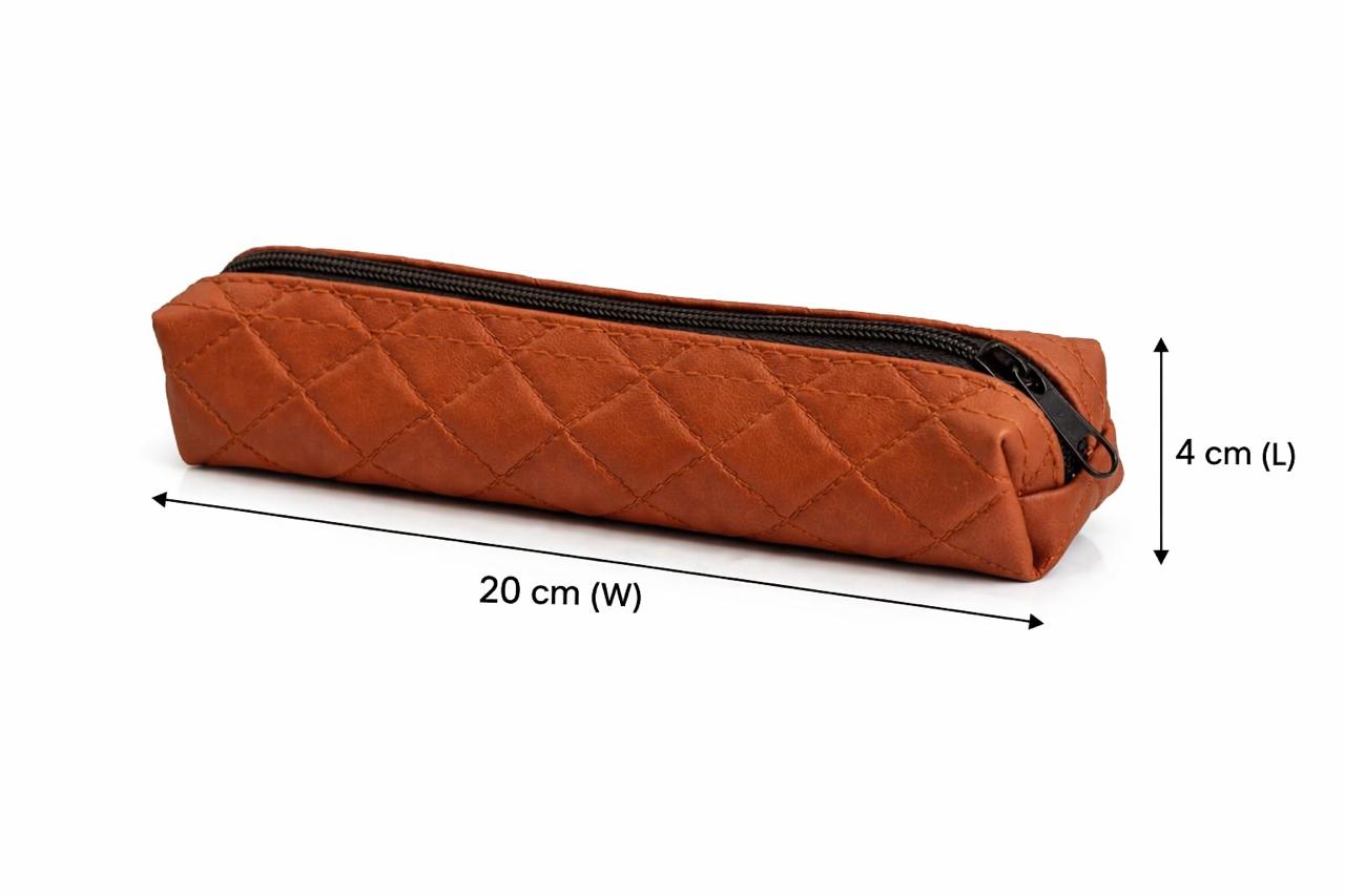 AL KHUMERY Medwakh Pouch – Quilted Leather-Style Slim Zipper Case | 20cm Travel Storage Bag for Medwakh Pipe | UAE