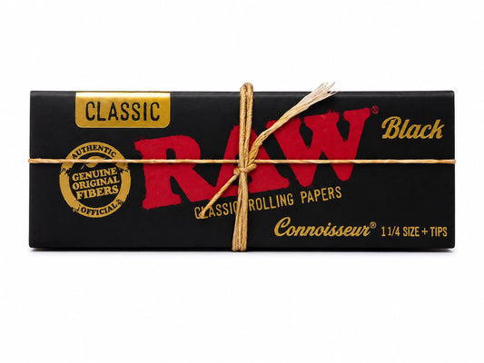 Raw Classic Black Connoisseur 1/4size + Tips